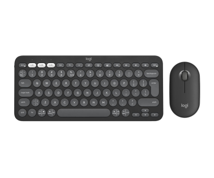 Zestaw (Mysz + Klawiatura) LOGITECH Zestaw klawiatura i mysz Pebble Combo for Mac Tonal Graphite 920-012244 Grafitowy